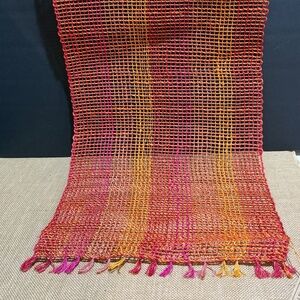 World Market Abaca Natural Jute Table Runner NWT 15" x 72" Open Weave BBQ Summer